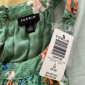 Torrid green floral halter top.